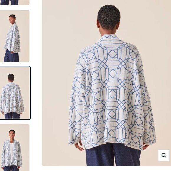 NWT Eskandar Cashmere $2695 Knitted Scrunch Shawl Collar Cardigan Mid One Size - Picture 13 of 13